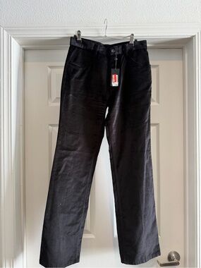 NWT Rag & Bone Black Suede Leather Straight Leg Pants Size 4